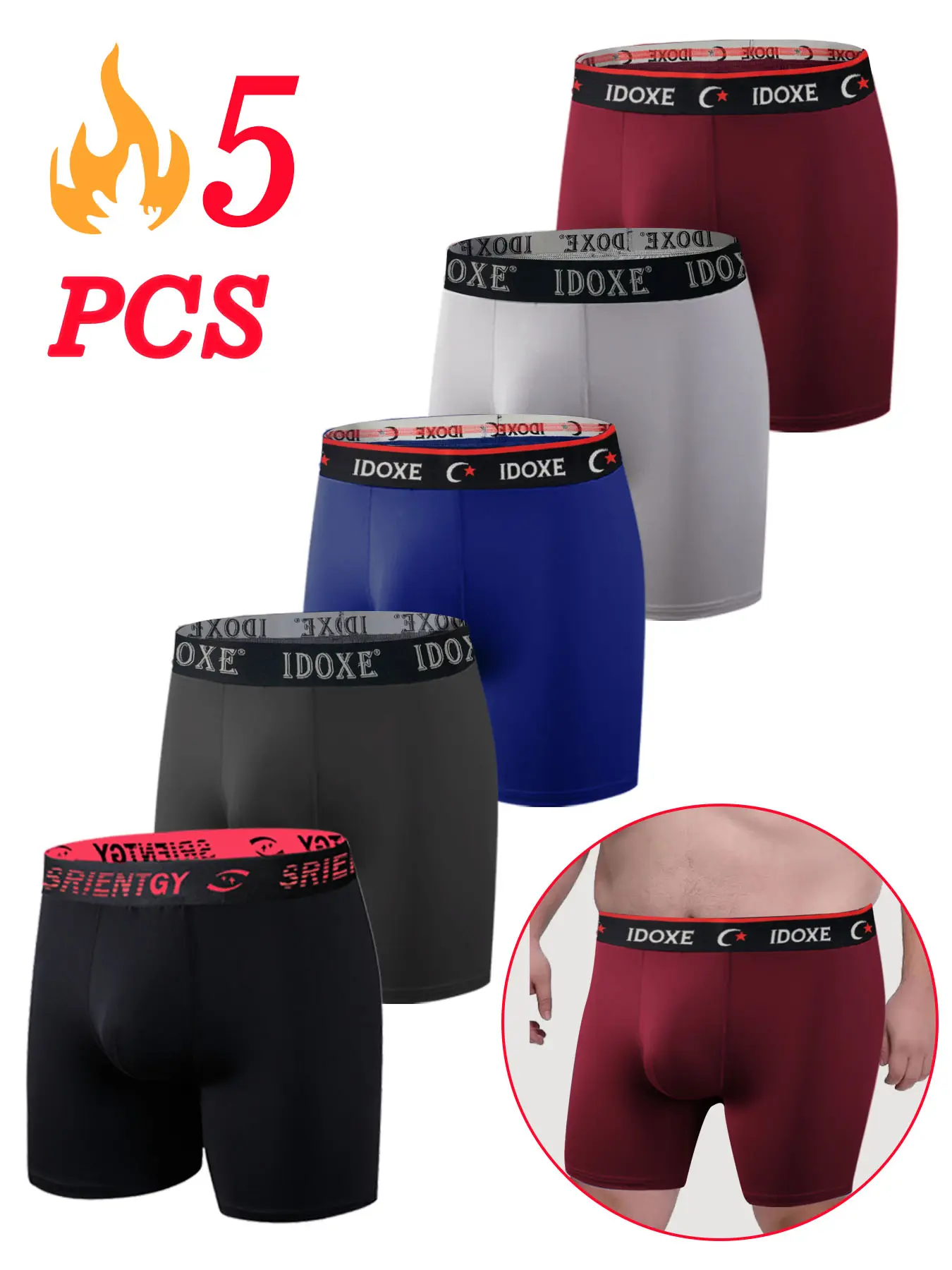 Men's Plus Size Plain Color Fashion Casual Underwear All Seasons Briefs Shorts, Elastic Comfort Soft Breathable Waistband, Durable for Daily Wear Athletic Running Fitness Activewear, Elasticity Design Underwear, Breathable Undergarments