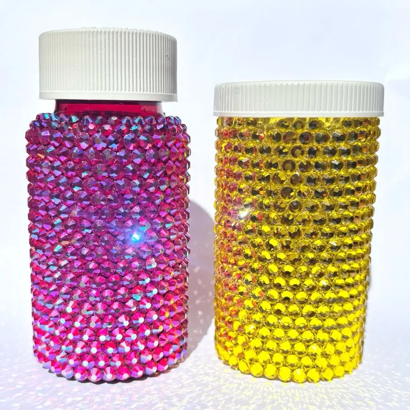 Large Capacity Rhinestoned Pill Bottle