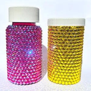 Large Capacity Rhinestoned Pill Bottle