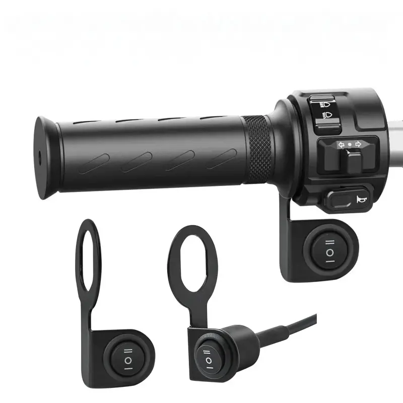 Premium Metal 3-Position Waterproof Handlebar Switch Knob Cover - Motorcycle Auto Parts, Universal E-Bike Headlight High-Low Beam Control, Single/Dual Replacement for Scooters