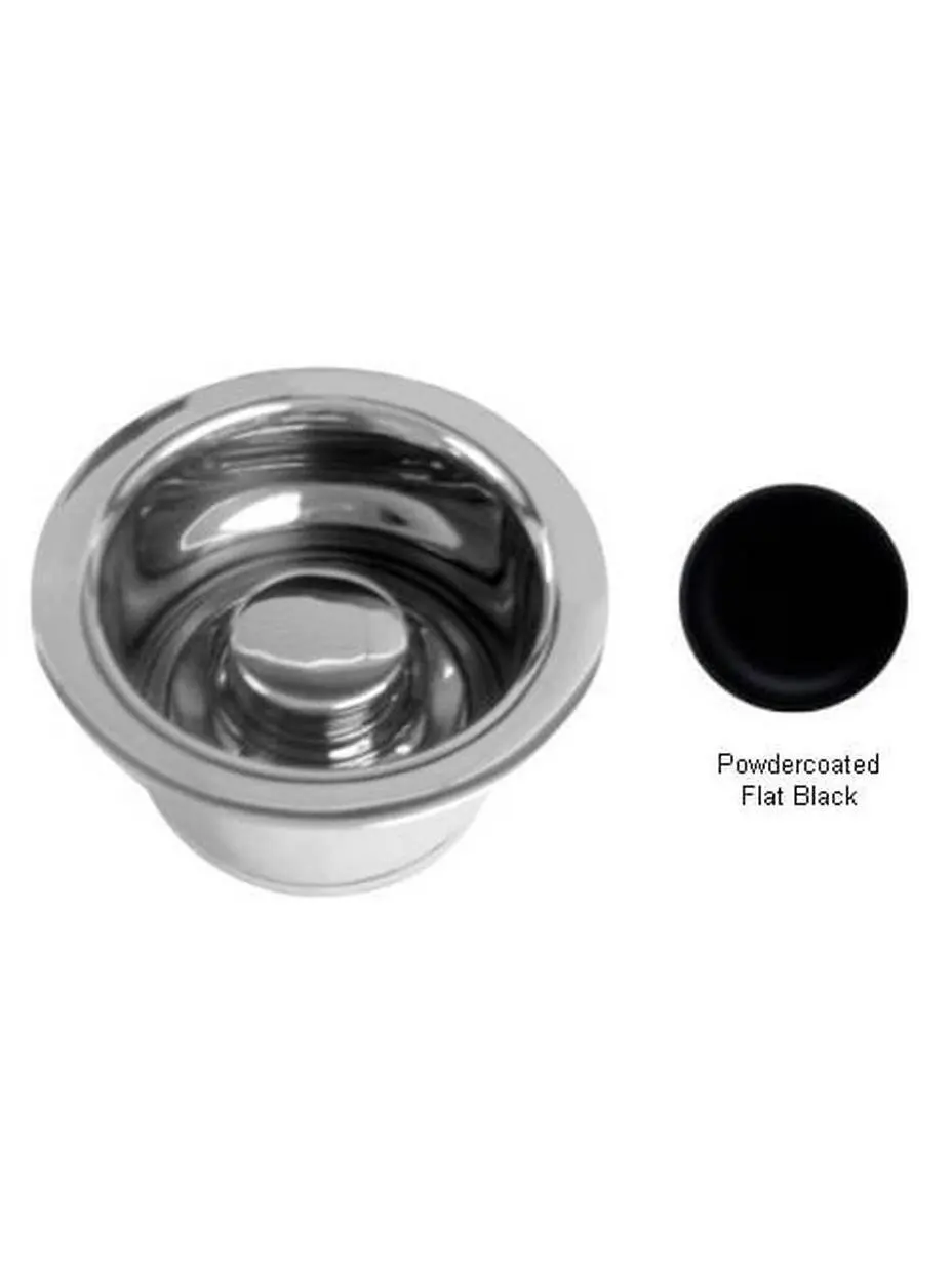 Westbrass D2082-62 Extra Deep ISE Disposal Flange and Stopper, Powder Coat Flat Black (Flange + Stopper)