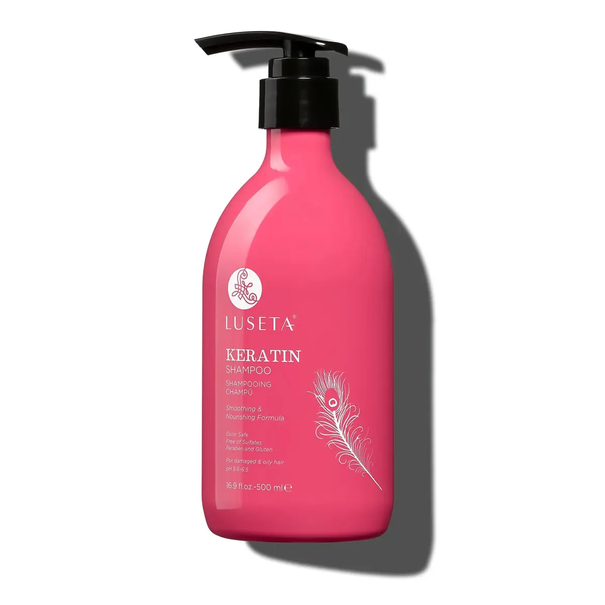 Luseta Keratin Shampoo for Dry Damaged Hair, Smoothing & Nourishing for Color Treated Hair Color Safe Shampoo for Women 16.9 Oz