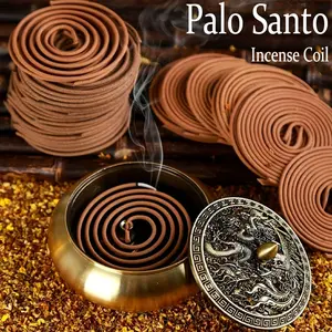 High-Quality Palo Santo Classic Spiral Scented Incense, 6.3cm Handmade Incense Coil, Natural Rich Scent, Fragrance, Aroma, Long-Lasting, Portable, Home and Outdoor Use, Nature