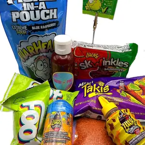 Miami Pika Sour Blue Raspberry Pickle Chamoy Candy Kit Snack Gift Set Snack Packs