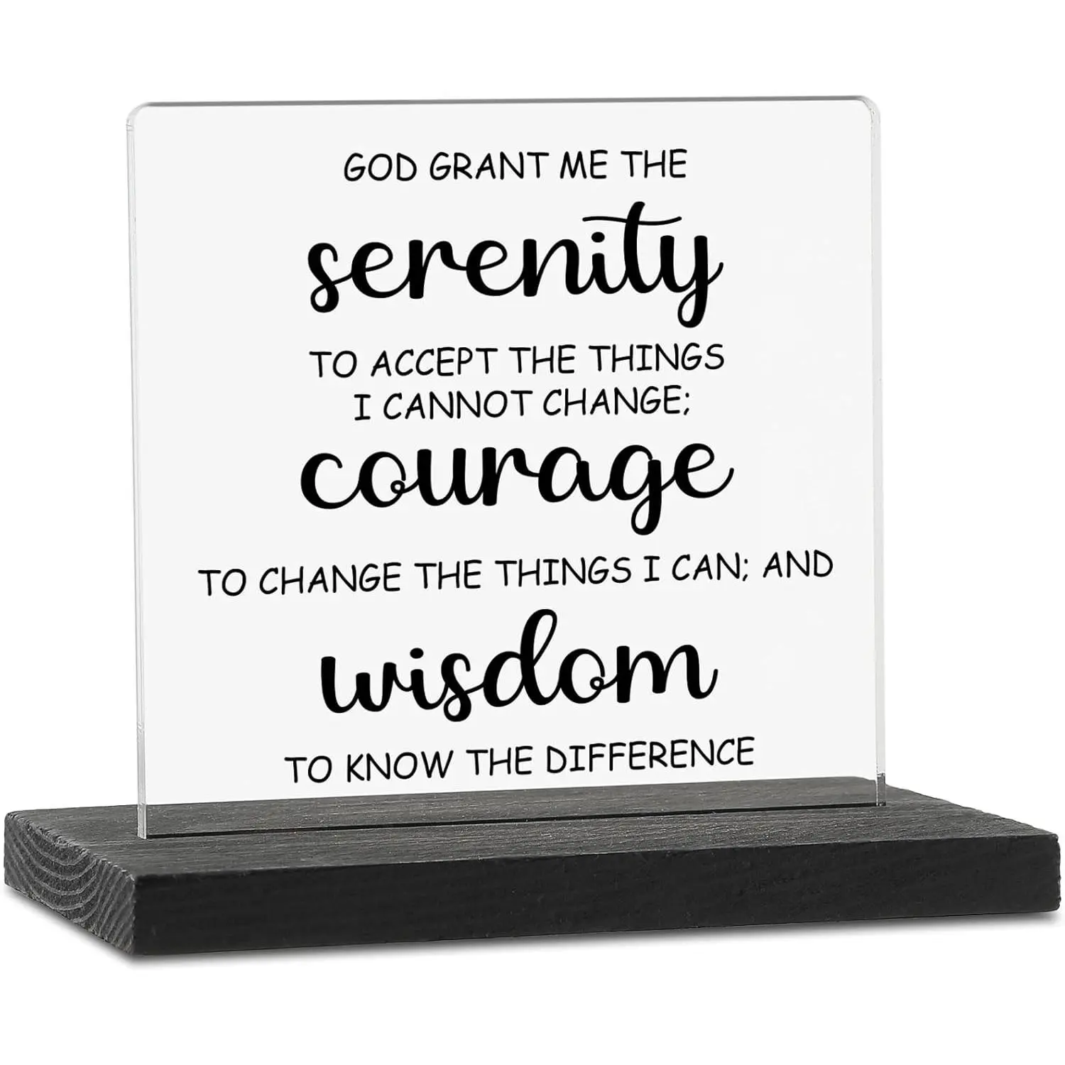 Serenity Prayer Office Decor Sign, God Grant Me The Serenity, Inspirational Gifts Positive Saying Quotes Signs, Sobriety  Plaque Mental   for Mom Women Friends Colleague TZJ51