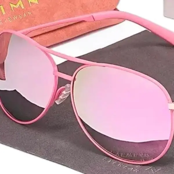 Pink Polarized  Aviators Metal Frame - Clear Design, Lightweight Construction, Versatile Eyewear Option fashion accessory