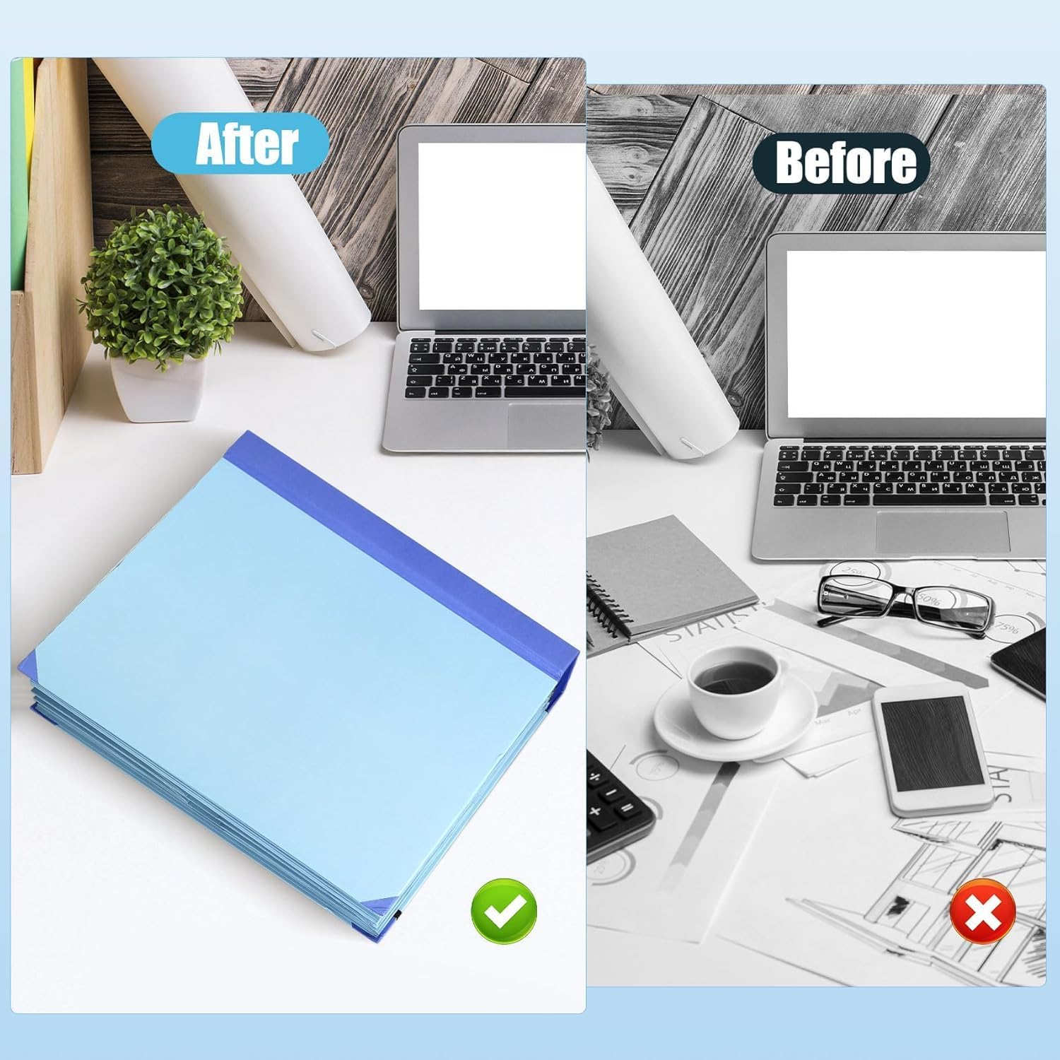 Important Document Organizer by Savor | Binder with Guided Labels, Acid-Free File Folder Organizer with 10 Pockets, Document Holder for Home Records, Legal and Medical Papers (Blue)