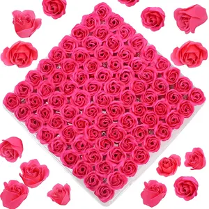 81pcs Romantic Heart-Shaped Artificial Soap Roses Gift Box, Anniversary Wedding Gift, Valentine's Day, Mother's Day, Birthday Party Decorations