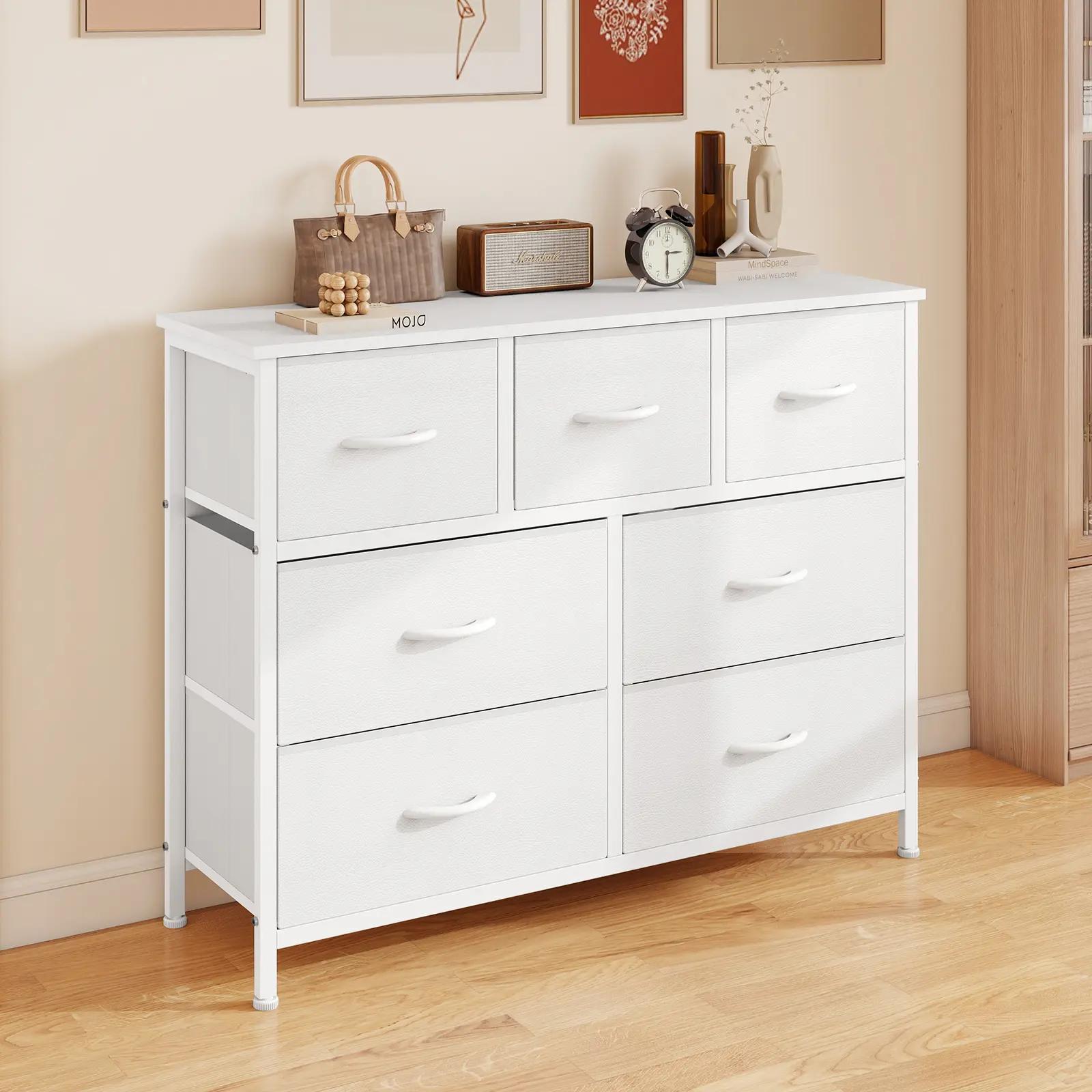 7-Drawer Fabric Dresser - Multi-Functional Indoor Furniture, Modern Storage Cabinet, Drawer Storage Cabinet, Dresser for Bedroom, TV Stand, Bedside Table with Shelves & Home Decor