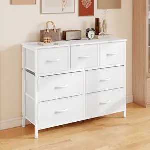 7-Drawer Fabric Dresser - Indoor Storage Tower for Bedroom Clothes, Baby Items, Multi-Functional TV Stand