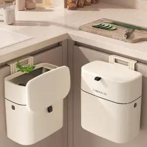 Hanging trash can, 2.4 Gallon suitable for kitchen or bathroom cabinets to hang by hook