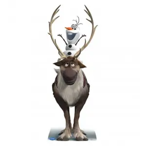 Frozen Magical Character Art Cardboard Cutout, Sven and Olaf Themed Advanced Graphics Decor, Frozen Theme Wall Decoration for Home Supplies, Wall Decor, Large Size