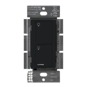 Lutron PD-6ANS Caseta Wireless In-Wall Switch, 6A, Single-Pole/3-Way/Multi-Location, Black