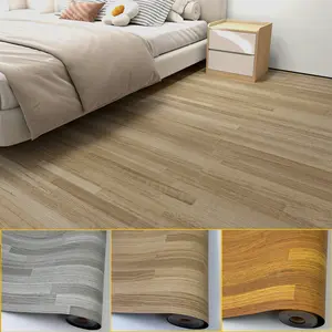 1 Roll Oak Wood Grain Self-Adhesive Floor Sticker, 40cm(15.7in) Width Waterproof Anti-Slip Vinyl Flooring, Removable Cuttable for Kitchen, Bathroom, RV Decor
