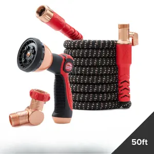 50ft Copper Bullet hose is ultra-durable, kink-resistant, and easy to use. Includes a FREE Pocket Pivot connector for a smooth, kink-free connection. Perfect for patios, decks, and more - designed for durability and convenience.