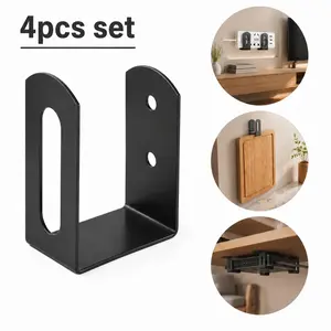 4-Piece Heavy-Duty Concealed Shelf Support Kit – Adjustable countertop support brackets for floating desks, cutting boards, cabinet shelves, and wall-mounted desktops.
