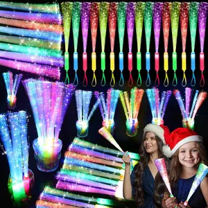 120 count Glow Fiber Optic Sticks, LED Light Wands, Glow in The Dark Party Supplies, Fiber Optic Wands for Weddings, Birthdays&Events,Flashing LED Party Favors,Colorful Light Sticks for &Adults