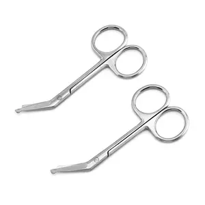 Stainless steel bandaging scissors with round head and serrated edges - versatile medical scissors suitable for home, nursing, and outdoor emergency situations