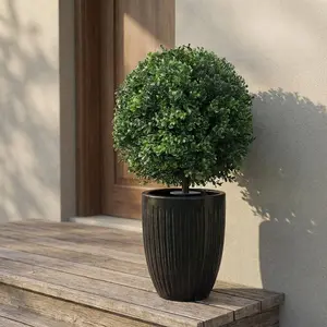 UV Resistant Artificial Boxwood Topiary Tree, 62cm Faux Greenery Ball for Outdoor Garden, Patio, Porch, Front Door Decor