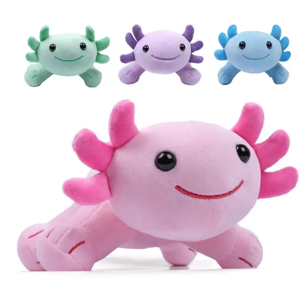 Axolotl Plush Toy, 10.8” Soft Cute Axolotl Stuffed Cotton Plush Pillow Kawaii Salamander Animal for Boys Girls Kids Gift