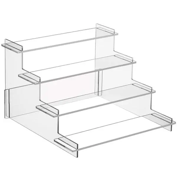 4-Tier Durable Acrylic Plastic Display Risers - Multi-Use Organizer Shelf Racks, Cologne Stand Display for Perfume, Collectible Figurines, Mother's Day Gift