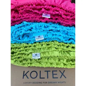 KOLTEX Organic Cotton Fitted Sheets US King Size Soft Breathable Hypoallergenic Eco-Friendly for Dreamy Nights Colored Turkish Fabric