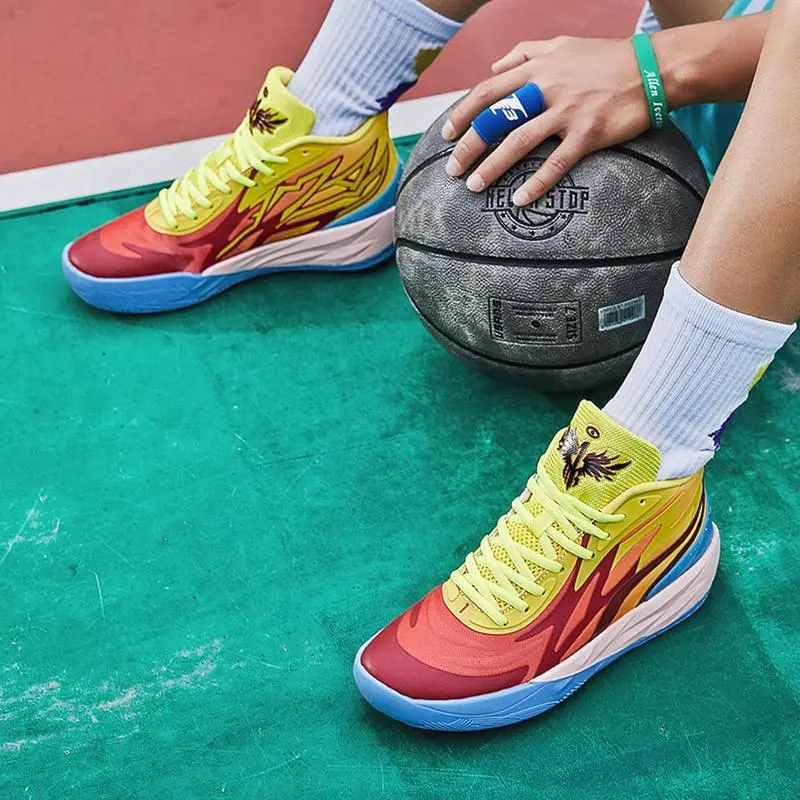 Men's and Women's Basketball Shoes Sports Training Shoes Athletic Running Casual Shoes Two Color Mix and Match Sneakers Men's and Women's Basketball Shoes Sports Training Shoes Athletic Running Casual Shoes Two Color Mix and Match Sneakers