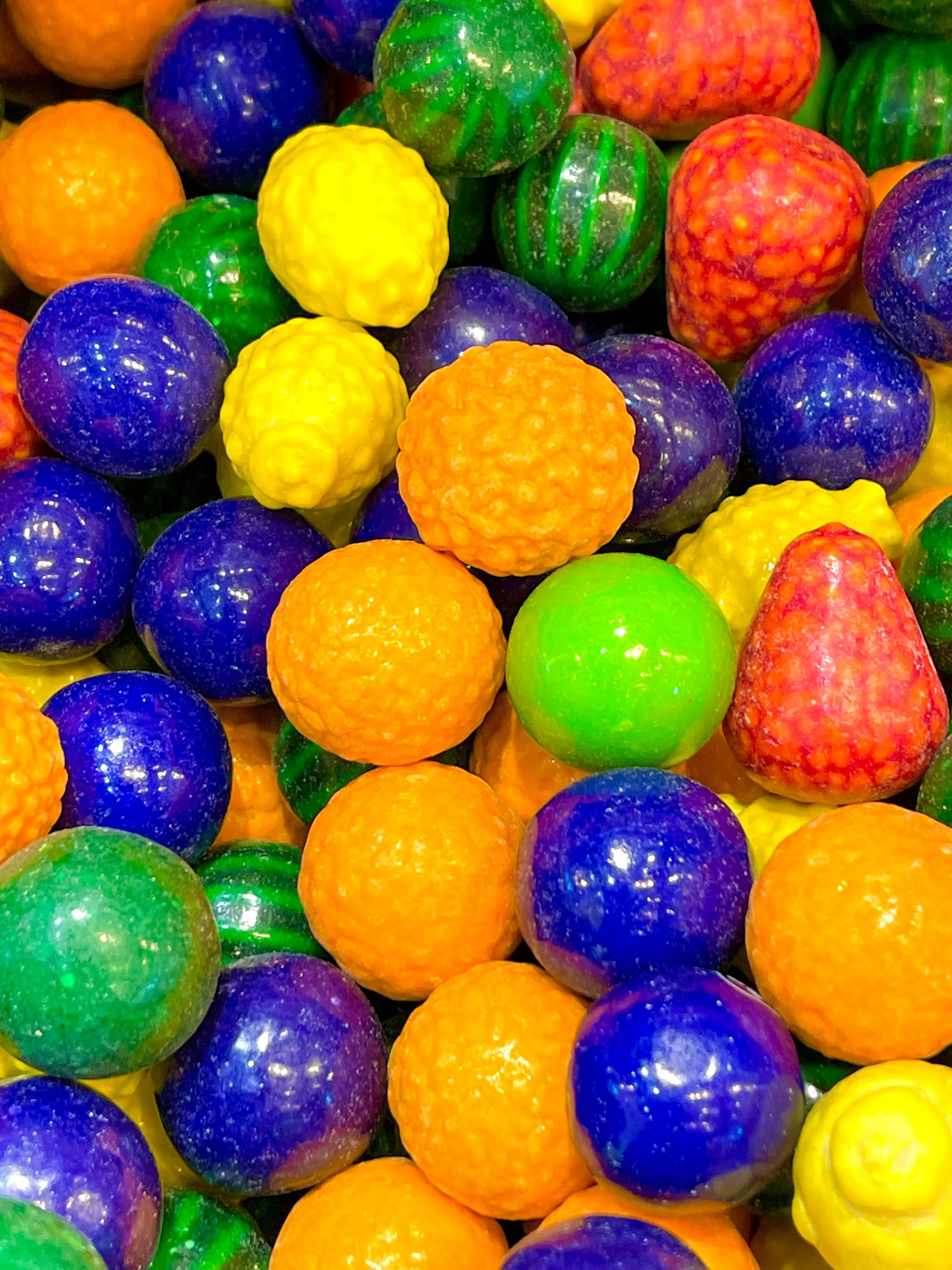 Seedlings Gumball Candy — Fruit Shaped Bulk Candy | Crunchy Shell + Chewy Center + Sweet Fruity Bubble Gum Candy Flavor Artificial