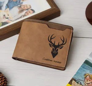 Personalized Deer Head Engraved Wallet, Wildlife, Hunting,  Adventurous, Custom Design, Nature Lover, Unique Wallet, Hunters, Outdoorsmen  Craft leather wallet,Slim Wallet,Minimalist,Men’s Wallet,Card Holder,Trendy 2025,Luxury