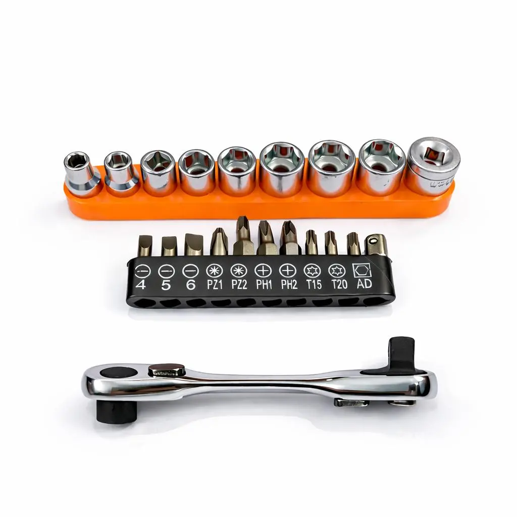 3-in-1 Compact Mini Ratchet Wrenches Set - Portable Socket & Bit Hand Tool Kit for Tight Spaces, Father's Day Gift