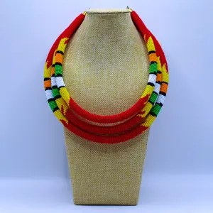 3 in 1 Maasai inspired beads necklace