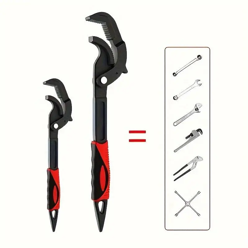 Versatile Quick-open Wrench, 360°   Rotating Head Wrench, High Carbon Steel Wrench with Ergonomic Dual-material Grip, Hand Tools for Automotive/Plumbing/Pipe Repair