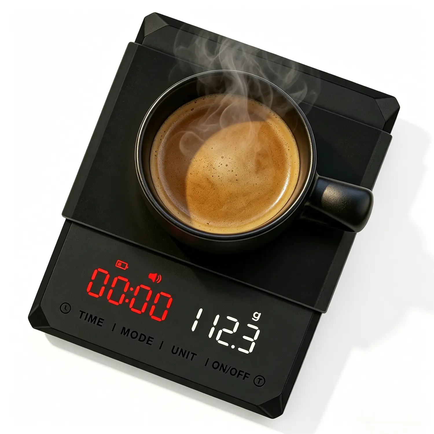 Portable Digital Coffee Scale, Rechargeable Mini Kitchen Scale with Auto Timer, 2kg Capacity 0.1g Accuracy for Espresso Pour-Over Brewing