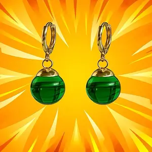 Green Potara Earrings - High-Quality anime Fan Cosplay Jewelry for men Durable, Goku Black cosplay