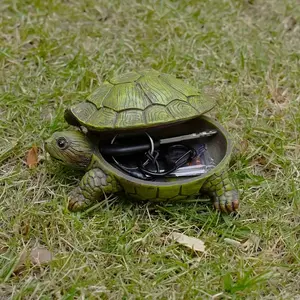 Resin Turtle Key Hider, Outdoor Garden Decorative Key Box, Hidden Storage for Spare Keys & Small Valuables, Durable Resin Material