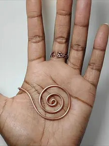 Handcrafted Copper Spiral Chakra Balancing Ring - Meditation and Energy Jewelry, Suitable for Both Women and Men. Chakra Activation, Aura Purification, for Yoga and Work, Spiritual Gift (adjustable Size, Nine Fixed Sizes)