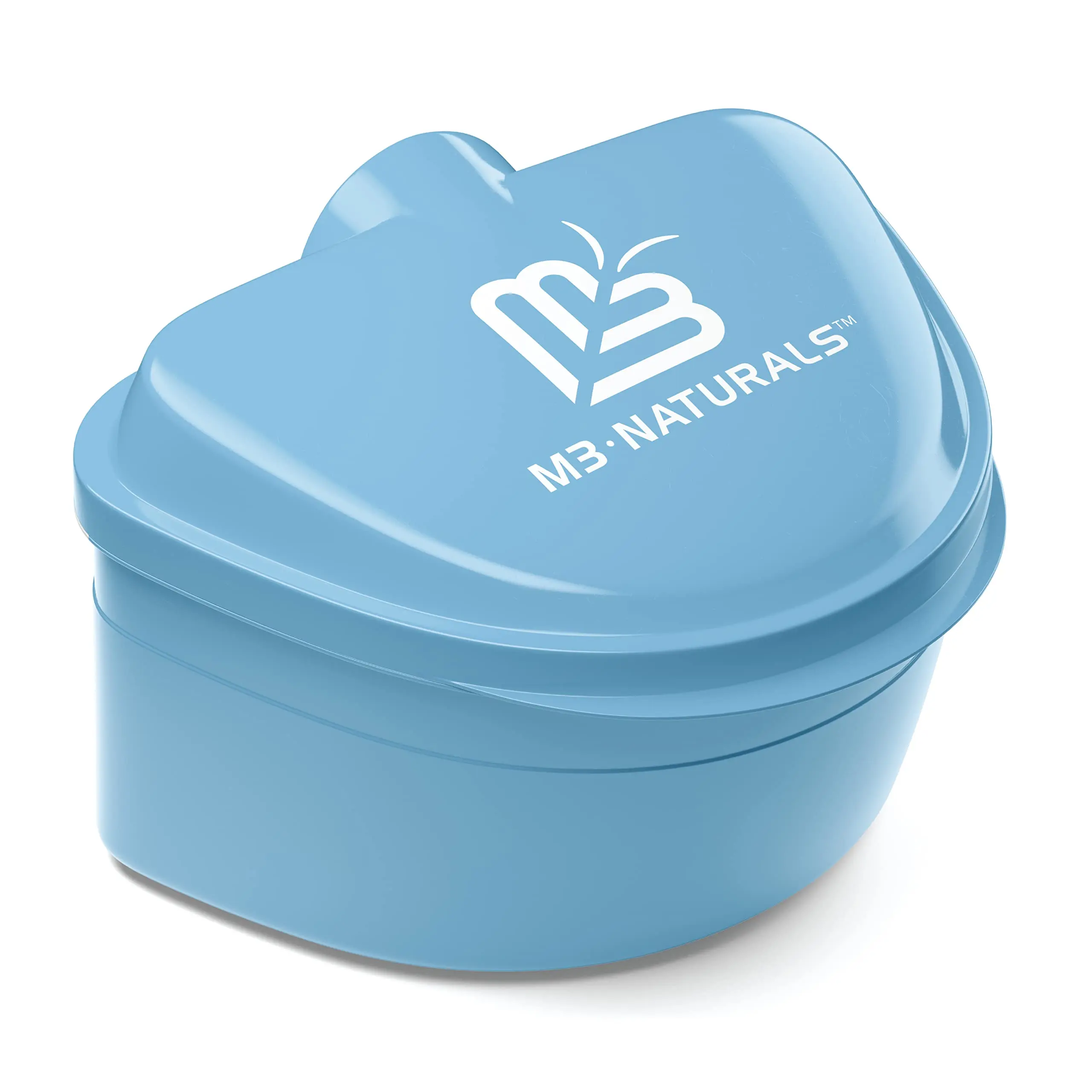 M3 Naturals Denture Bath Case with No-Spill Strainer - Portable Dental Kit, Retainer Box for Invisalign Retainers, Mouthguards, Cleansing, Dental Aligner Tray Denture Baths, Mouthpiece Denture Baths