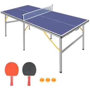 GARVEE Professional Outdoor Table Tennis Tables,6x3FT Indoor/Outdoor Portable Ping Pong Table Game with Net for Adults/Teens,2 Table Tennis Paddles and 3 Balls