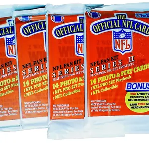 Pro Set 1989 Football Series 2 Barry Sanders Aikman Deion Rookie 4 Packs Trading Cards NFL Collectible Four Sealed Packs