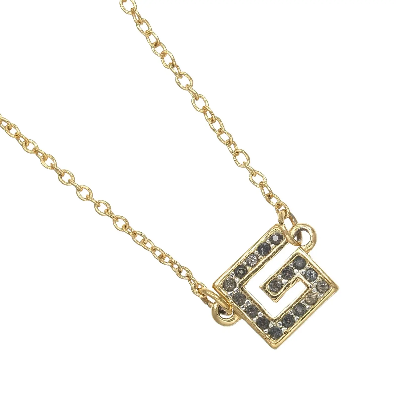 Pre-owned GIVENCHY Stainless Small Leather Goods G Logo Necklace
