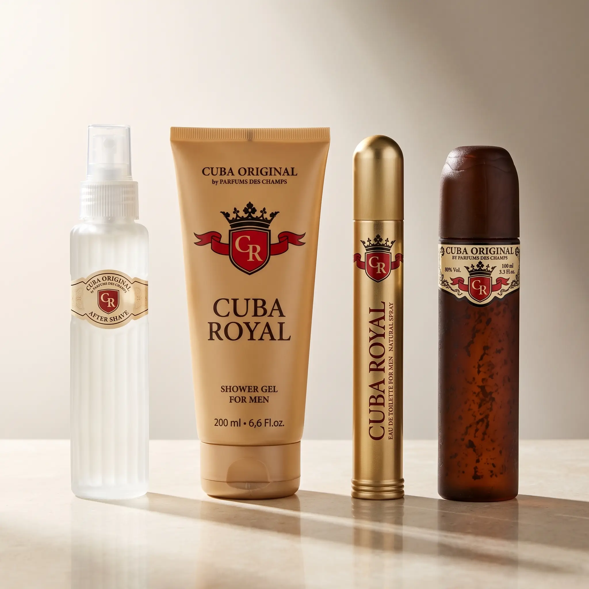 Cuba Royal by Cuba for Men - 4 Pc Gift Set 3.3oz EDT Spray, 1.17oz EDT Spray, 3.3oz After Shave, 6.7o