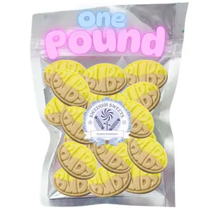 ONE POUND (1LB) Bubs Banana Foam Ovals – Viral Swedish Candy, Soft & Chewy Banana Flavored Gummies Snack Bonbon Sugar Corn Sweet Cocoa