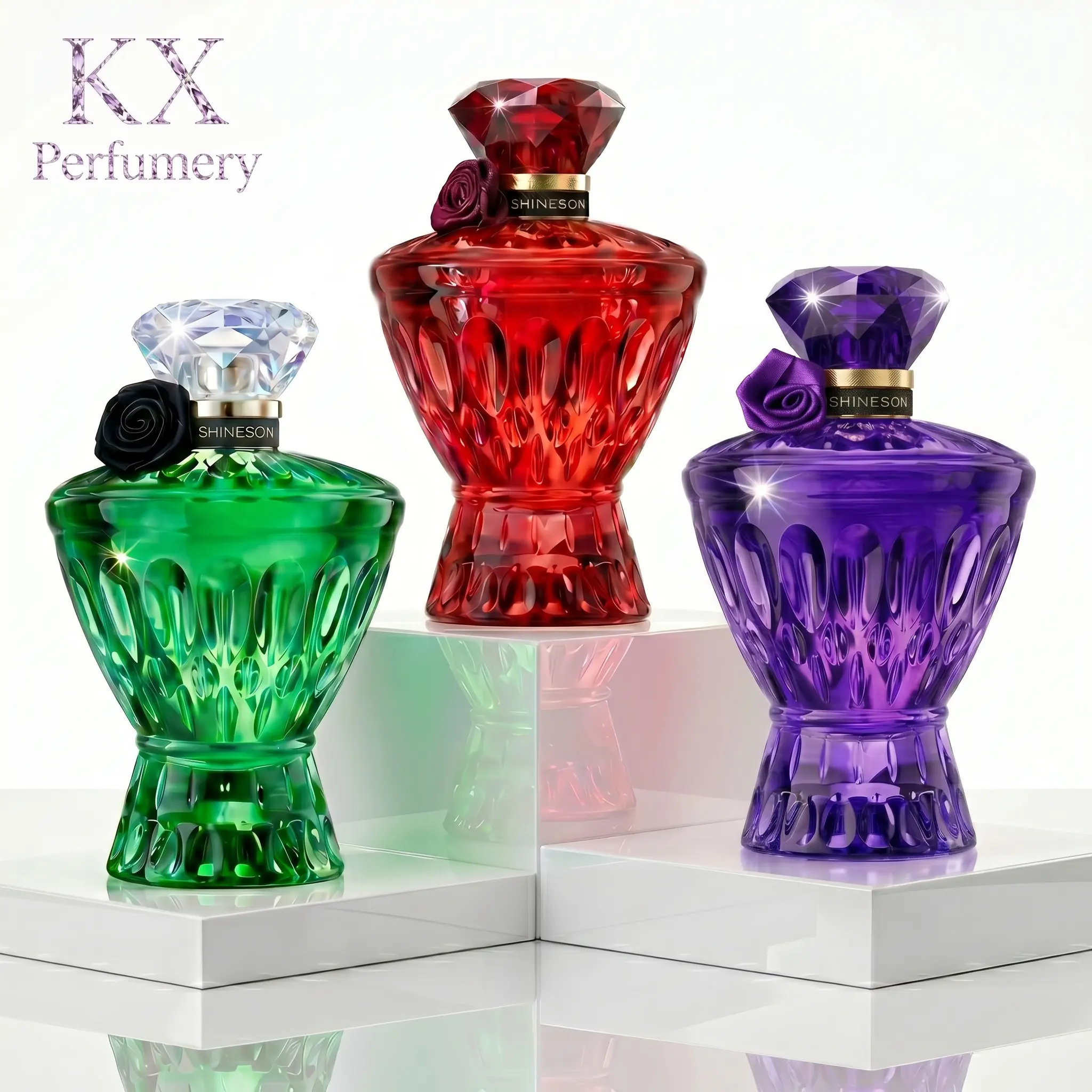 KX Luxury Gemstone Perfume Set – Ruby, Emerald & Twilight Amethyst Crystal Bottles | Long-Lasting His & Hers Fragrance | Perfect Valentine’s Day Gift summervibes,
