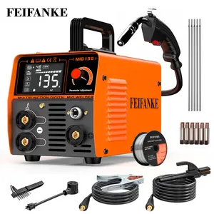 FEIFANKE 135A 110V Welder,3 in 1 MIG/Stick/Lift TIG Welder Machine, IGBT/DC Inverter Synergic Control ARC Welding Machine, Protable LED Digtital Display Flux Core Welder, sutable for home DIY
