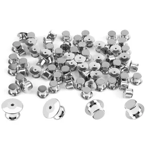 Multi-Piece Locking Pin Backs, Metal Pin Lock Clasp, Enamel Pin Dedicated Locking Clip, Suitable for Badges, Collectibles, Clothing Pins, Durable Metal Pins (silver Color)