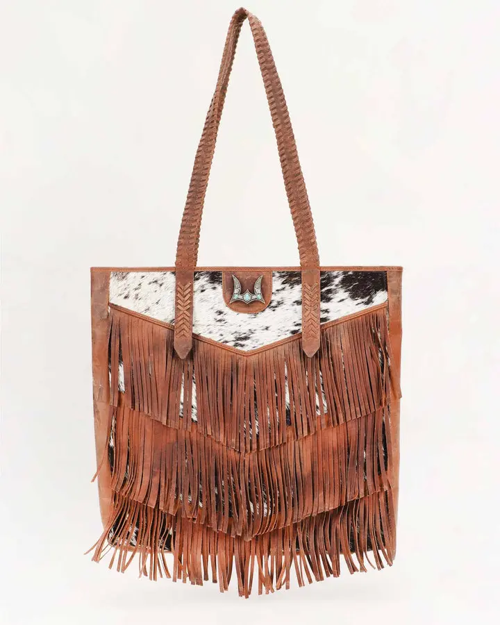 Loyal West Hide And Fringe Large Cowhide Purse