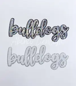 Bulldogs Cursive Letter Mascot Gameday Sequins Patch