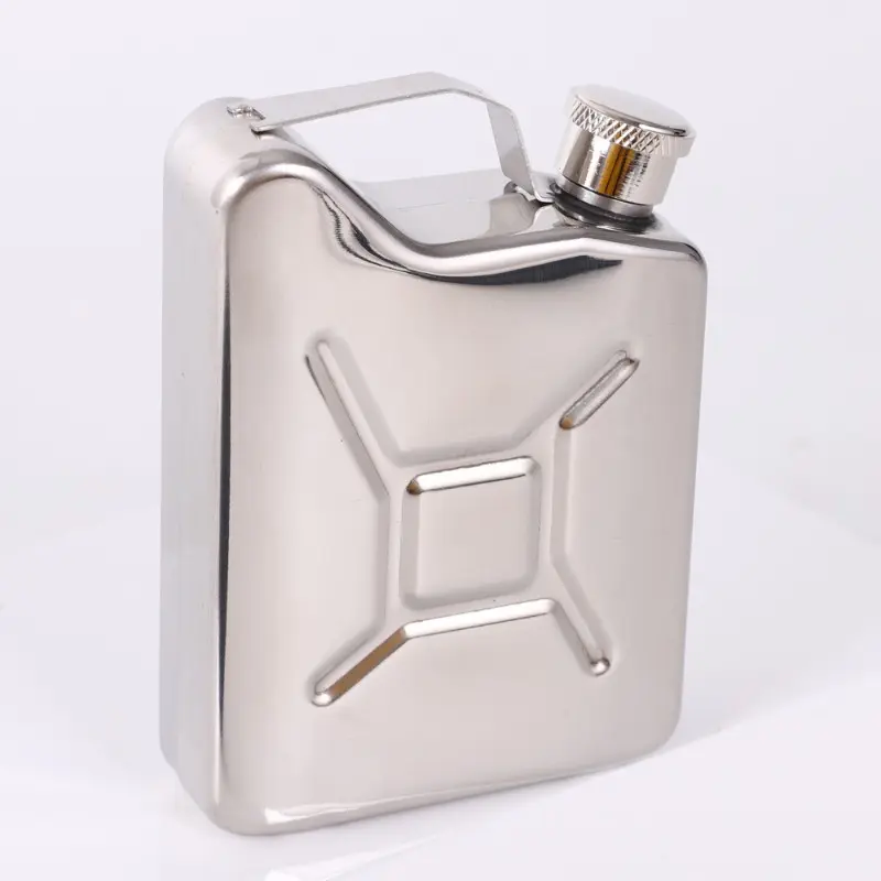 1 portable high quality outdoor travel portable camping oil pot Oil barrel shaped thickened stainless steel wine pot Flask White wine bottle Containers
