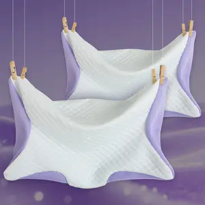 Super pain relief cooling pillow, neck support, adjustable cervical pillow, comfortable sleep, odor-free ergonomic memory foam pillow, suitable for side sleep, back sleep, abdominal sleep orthopaedic bed pillow