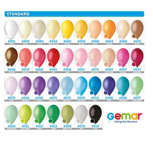 GEMAR Balloons 12 In Standard Colors for Party Decorations - Set Set Decor